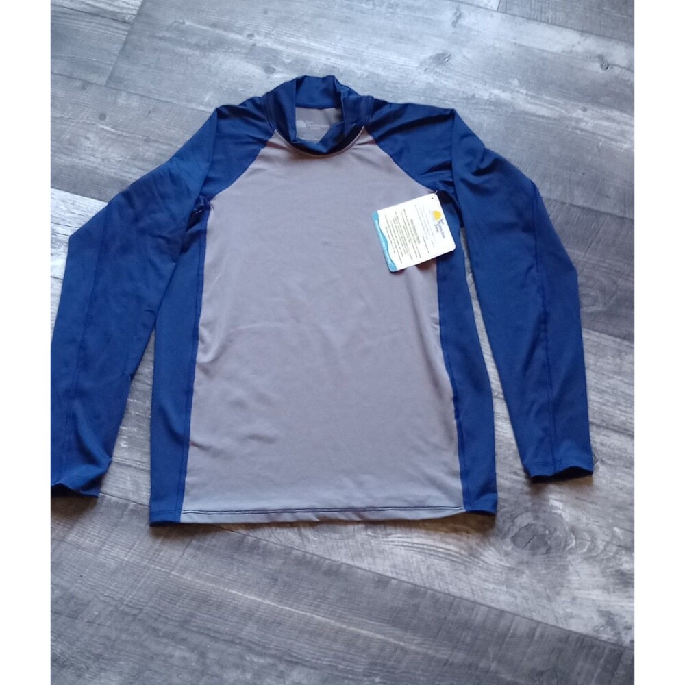 Sun Protection Zone Mens S Gray/Blue UPF 50 Long Sleeve Top, NWOT